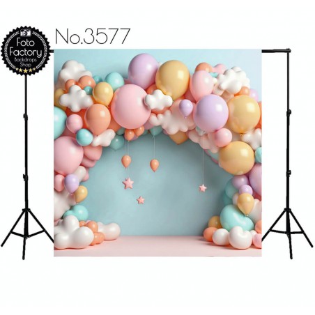 Backdrop balloon garland wedding photography 3577