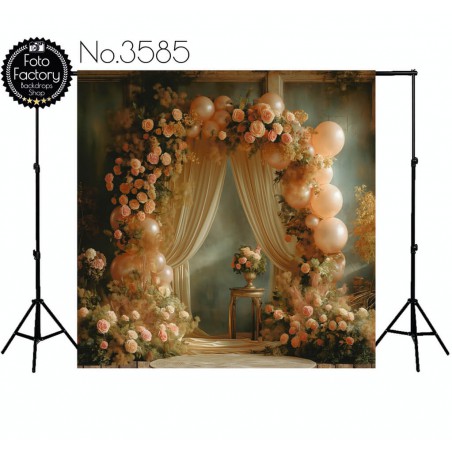 Backdrop garland curtain wedding photography 3585