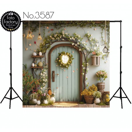 Backdrop decorated door flowers 3587