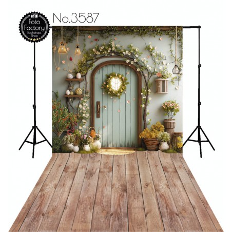 Backdrop decorated door flowers 3587