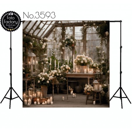 Backdrop flower arbor candles 3593