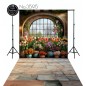 Backdrop flowers window 3595