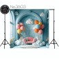 Backdrop pink sofa balloons 3603