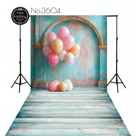 Backdrop rustic columns balloons 3604