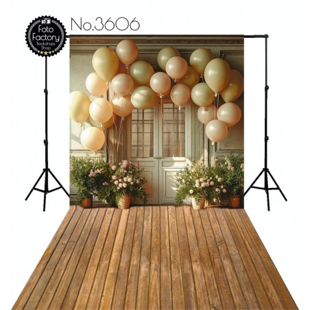 Backdrop door flowers balloons 3606