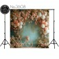 Backdrop wall decoration pink flowers balloons 3608