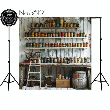 Backdrop wooden painting studio 3612