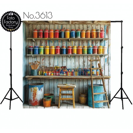 Backdrop wooden painting studio 3613