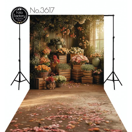 Backdrop flowers in boxes 3617