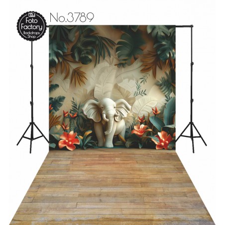 Backdrop elephant flowers decoration 3789