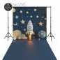 Backdrop cartoon rocket space 3795