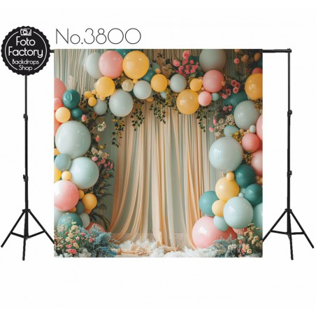 Backdrop balloons flowers decoration 3800