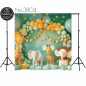 Backdrop cartoon animals balloon garland 3804