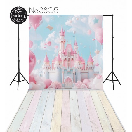 Backdrop fairytale pink castle 3805