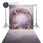 Backdrop purple flower garland 3807