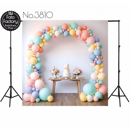 Backdrop balloon garland wedding photography 3810