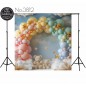 Backdrop teddy bears balloon flower garland 3812