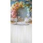 Backdrop teddy bears balloon flower garland 3812