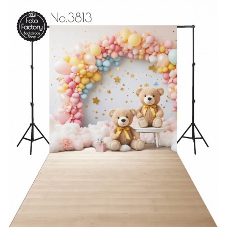 Backdrop teddy bears balloon garland 3813