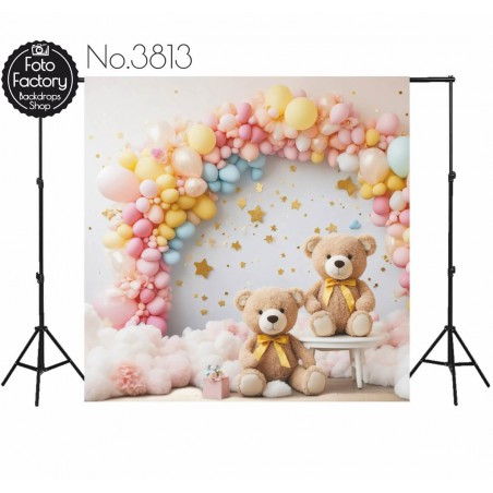 Backdrop teddy bears balloon garland 3813