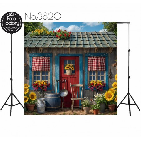 Backdrop wooden country cottage 3820