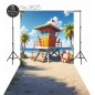 Backdrop beach lifeguard booth 3825