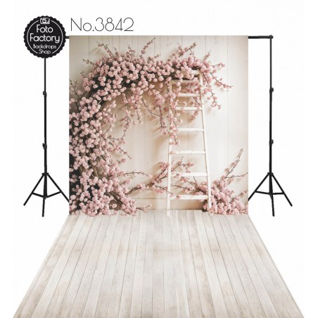 Backdrop pink flowers wall decoration 3842