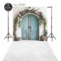 Backdrop flowers blue door decoration 3848