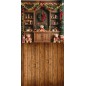 Backdrop Christmas wooden interior teddy bears decorations 3941