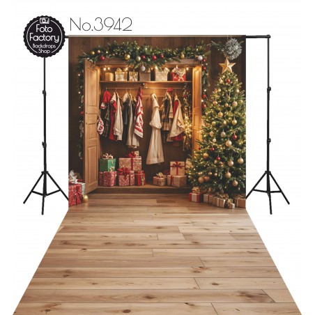 Backdrop Christmas Christmas tree gifts wardrobe 3942