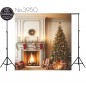 Backdrop Christmas fireplace Christmas tree gifts 3950