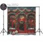 Backdrop Christmas red showcases christmas decorations 3952