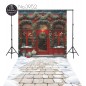 Backdrop Christmas red showcases christmas decorations 3952