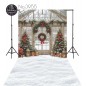 Backdrop Christmas glass wall Christmas tree Christmas decorations 3955