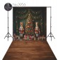 Backdrop Christmas wooden figures Christmas tree gifts 3956