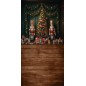 Backdrop Christmas wooden figures Christmas tree gifts 3956