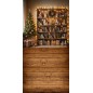 Backdrop Christmas shelf with Christmas decorations Christmas tree 3960