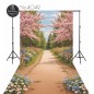 Backdrop spring theme trees road 4049