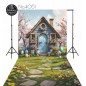 Backdrop Easter blue cottage 4051