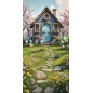 Backdrop Easter blue cottage 4051