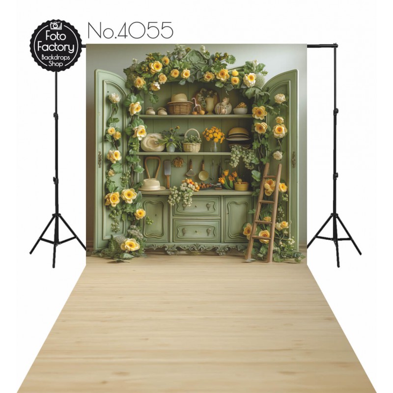 Backdrop spring theme flowers furniture 4055