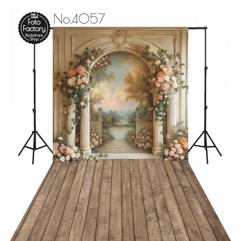 Backdrop spring theme columns flowers 4057