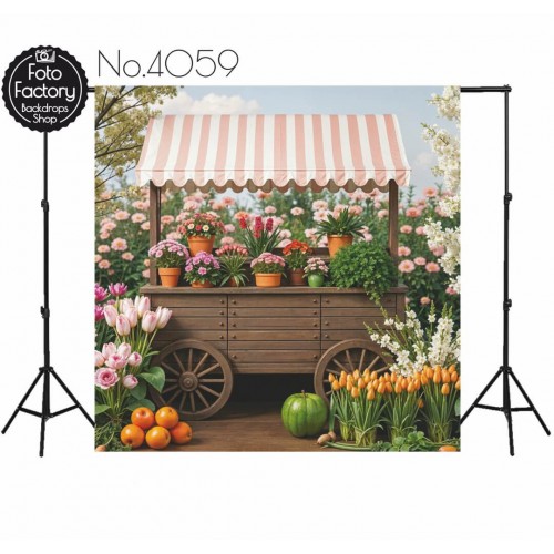 Backdrop spring theme flowers 4059