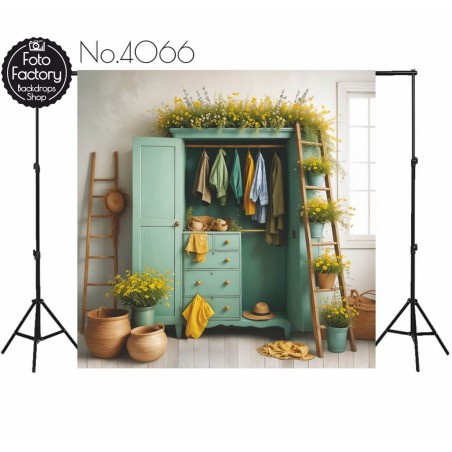 Backdrop spring theme flowers wardrobe 4066