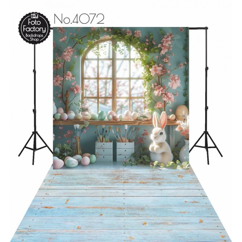 Backdrop Easter window flowers 4072