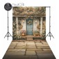 Backdrop house colorful flowers 4074