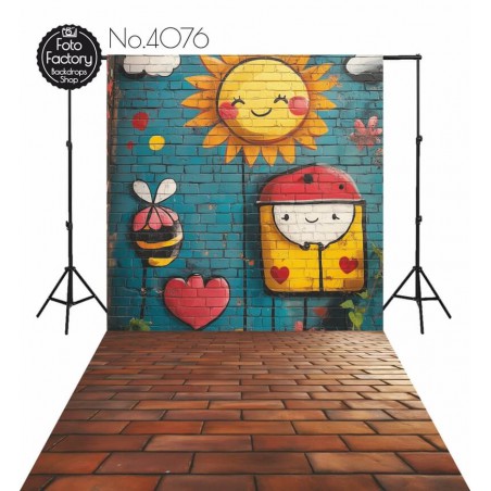 Backdrop colorful mural 4076