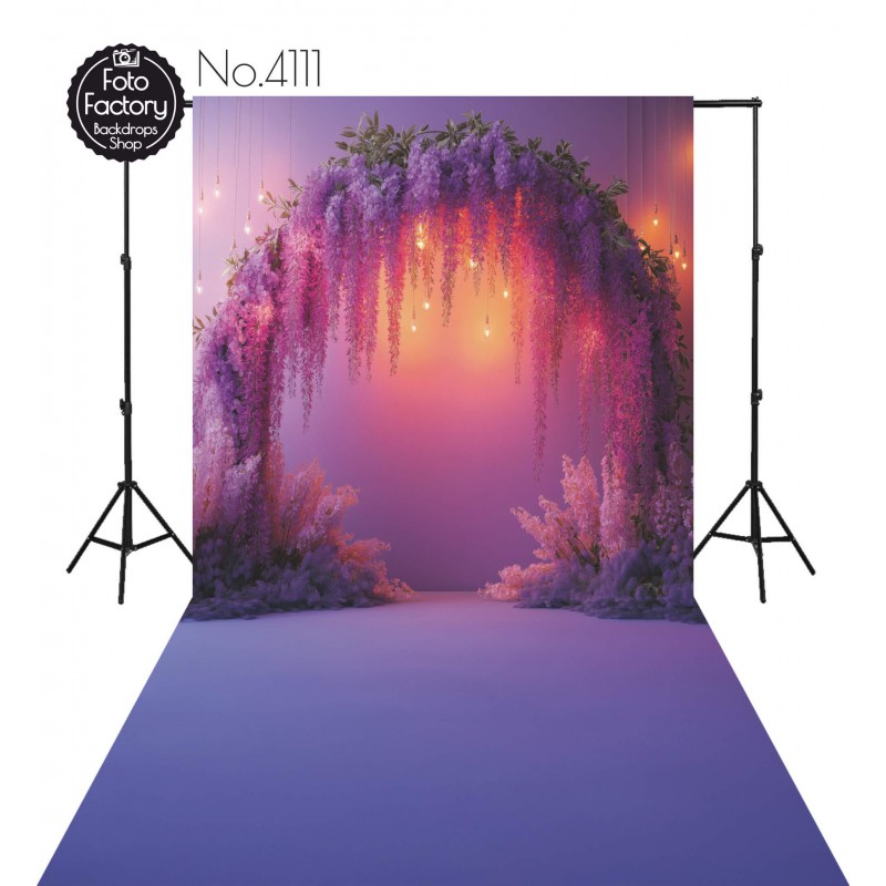 Backdrop purple flower garland 4111