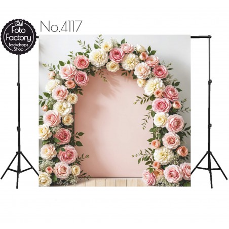 Backdrop colorful flower garland 4117