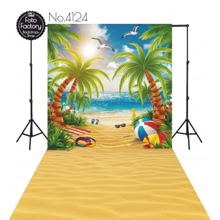 Backdrop beach palm trees 4124
